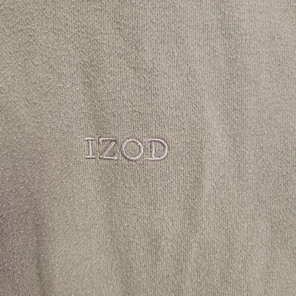 Izod Sweater Mens XL Green Embroidered Logo 1/4 Zip Sweatshirt Mock Neck - Picture 6 of 9